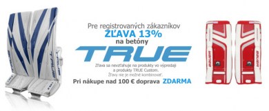 TRUE, BAUER, betóny, brankárske, senior, junior, yth